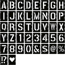 1 Inch Letter Stencils Symbol Numbers Craft Stencils, 42 Pcs Reusable Alphabet T