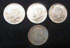 lin 4 US 1/2 DOLLAR SILVER COINS  3 ("Kennedy Half Dollar")  1964  & 1 Franklin