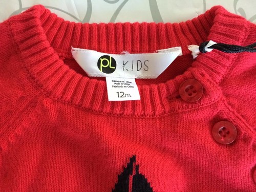 PL Kids 12 months Girls Red Sweater Holiday Dress Long Sleeve NWT - Picture 7 of 12