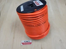 Ton's 8mm Orange silicone Spiral Core Spark plug wire 100' Feet roll 500 ohms