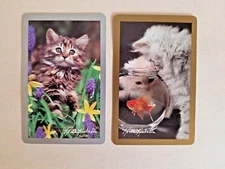 Pair of Kittens, Artist Signed Swap Playing Cards.