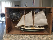Scale Model Sailboat and Brass Wind Speed Ins...