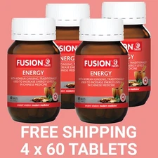 Fusion Health Energy 60 Tablets - 4 Pack Price - $26.25 each