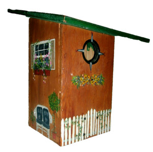 Bird House Hand painted-Handmade Folk Art-By Smarston-Year 1998-One of a Kind