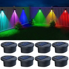 4/8X Solar RGB LED Deck Light Path Garden Patio Pathway Steps Fence Lamp Outdoor