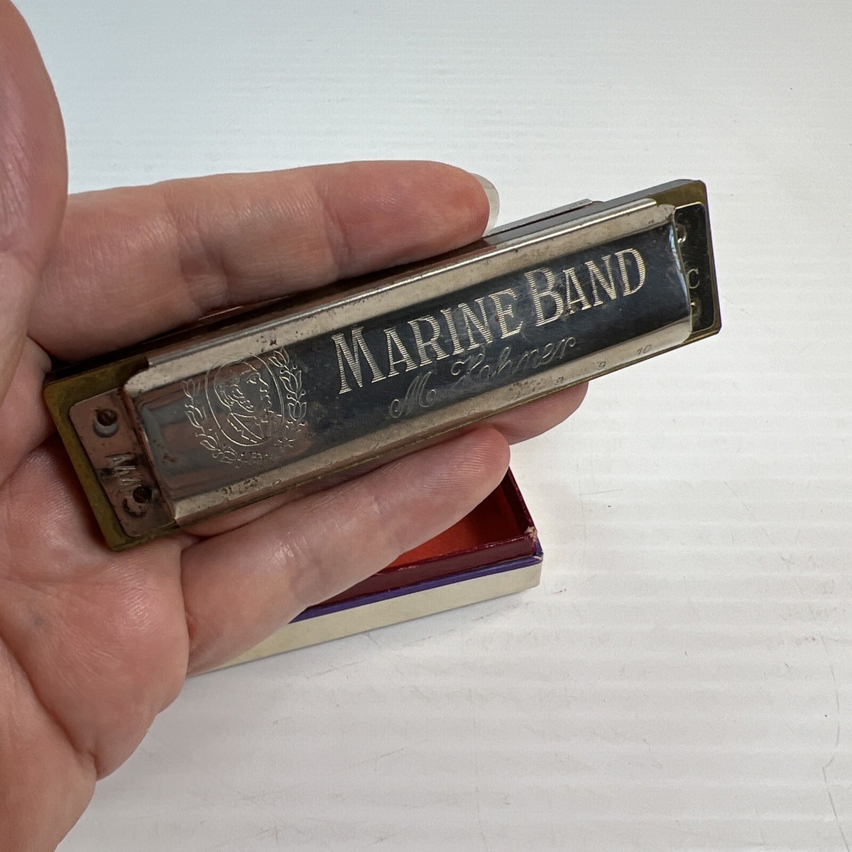 Vintage Marine Band By M. Hohner Germany Harmonica No. 1896 Key C