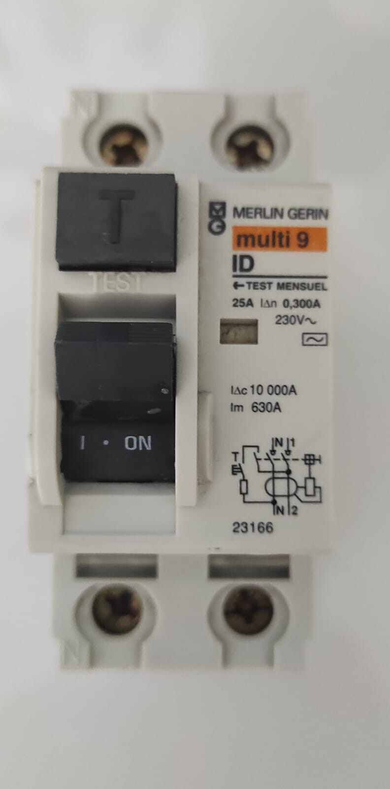 Interrupteur Différentiel Merlin Gerin 25A 300mA 230V - Modèle 23166 - Occasion Fonctionnel