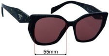 SFx Replacement Sunglass Lenses fits Prada SPR 19Z - 55mm Wide