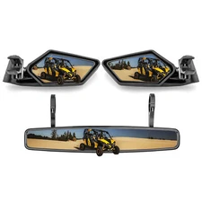 WEISEN UTV Racing Rear Side & Center Mirror For Can Am Maverick 1000R Commander