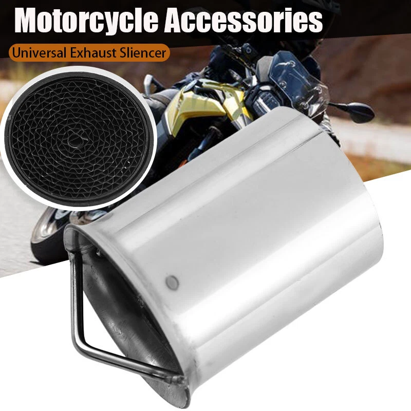 1x 50mm Acero Inoxidable Motocicleta Escape Can DB Killer Silenciador Silenciador Deflector Foto 2 de 4