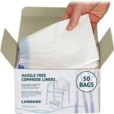 50 Pack Absorbent Commode Pads for Bedside Toilet Seat Chair Bucket Liners