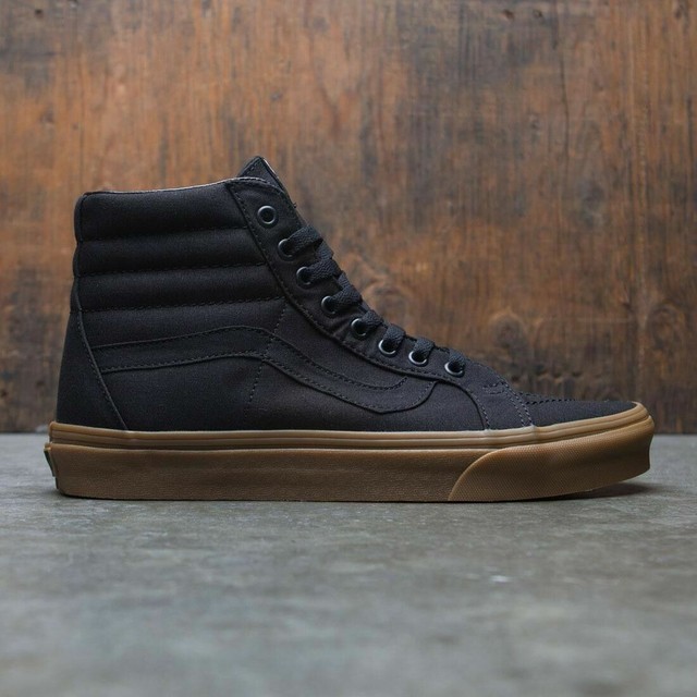 vans black gum hi tops