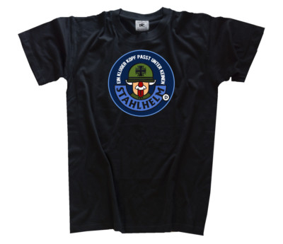 Einstein:Ein kluger Kopf passt unter keinen Stahlhelm Frieden VOLLFARB T-Shirt