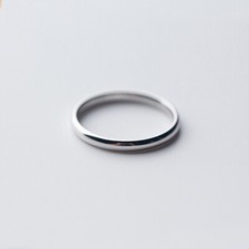 925 Sterling Silver Dainty Thin Band Stackable Knuckle Midi Ring A3374