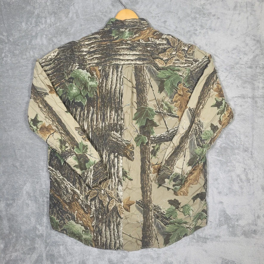 De Colección Wrangler Ropa Resistente Para Hombres XL Árbol Real Camuflaje Botón Delantero Manga Larga Foto 2 de 4