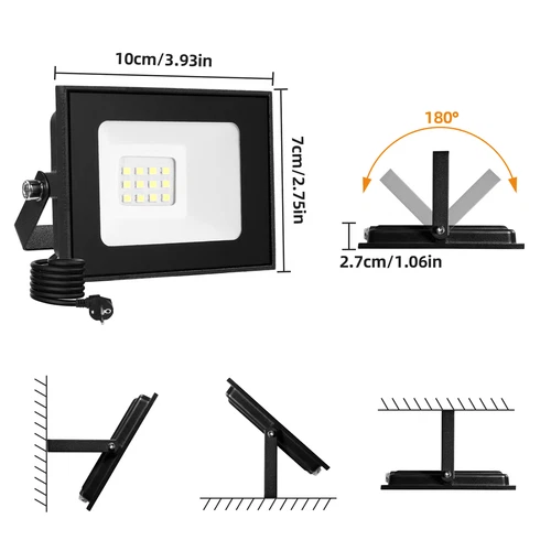 LED Fluter Stecker Außen Strahler Arbeitsleuchte Baustrahler Scheinwerfer Garten - Bild 60 von 251