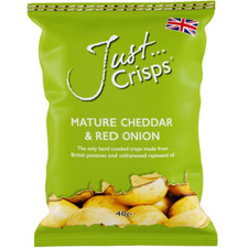 Just Crisps - Mature Cheddar & Red Onion Flavour - Full Case 24x40g