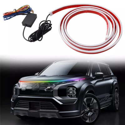 70'' Scan Start Up Hood Light Dynamic Multicolor LED Strip Light For Mitsubishi