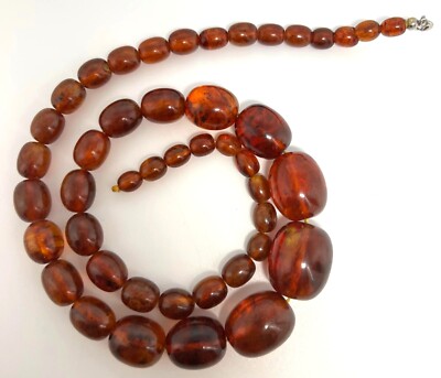 Art Déco Bernstein Collier Cognac Kette  58g  Vintage Amber necklace