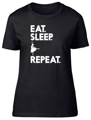 Eat Sleep Ballet Repeat Damen Ladies Dance Dancing Fitted Tee T-Shirt
