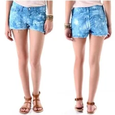 J Brand Cut Off Shorts Tie Dye Blue Bonnet New With Tags Sz 27
