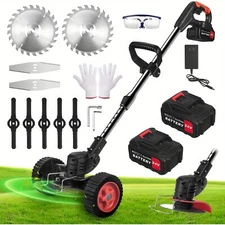 Cordless Lawn Weed Cutter Grass Trimmer Portable Electric Mower Pruning +Battery