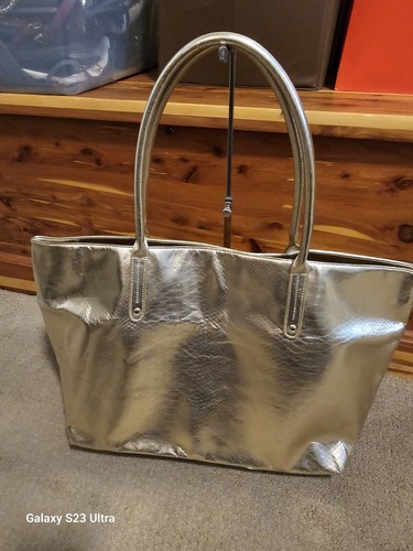 Michael Kors Parfum Shimmer Golden Cotton Tote Bag Travel Shopping Casual - Picture 7 of 9