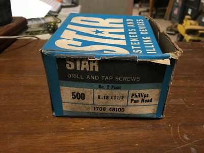500 Count Box of 8-18X 1 1/2'' Phillips Head Drill/ Tap Screws Sheet Metal Screw