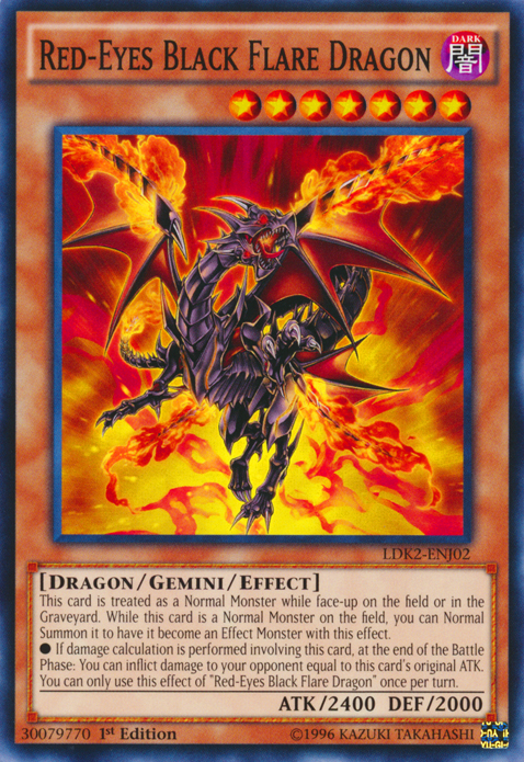 Red-Eyes Black Flare Dragon 1st X 1 YUGIOH LDK2-ENJ02 Gemini