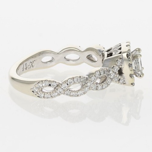 Neil Lane .68ctw Princess Cut Diamond Halo Engagement Ring 14k White Gold Size 5 - Picture 4 of 6