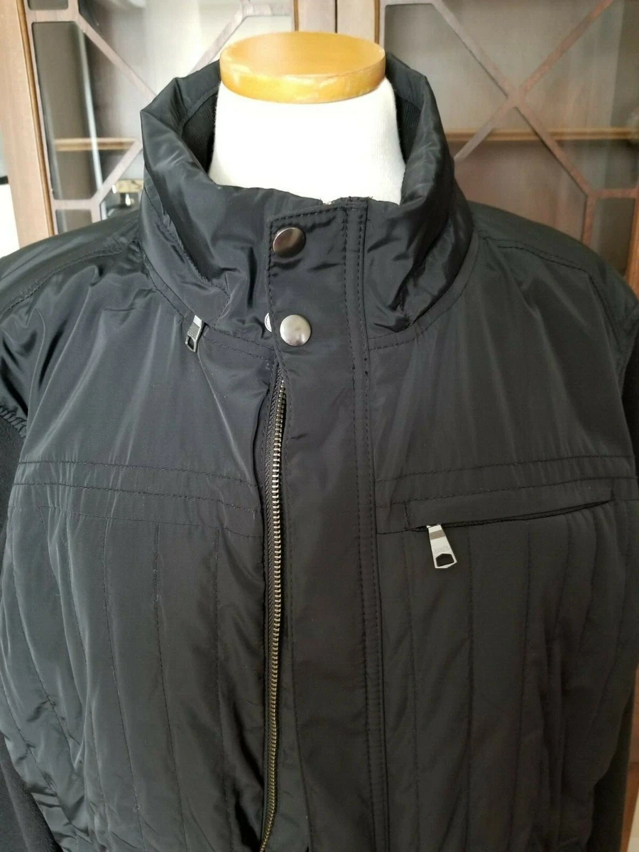euc Banana Republic sz xl black quilted fleece coat jacket blazer