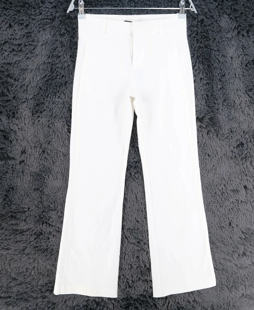 White flare pants