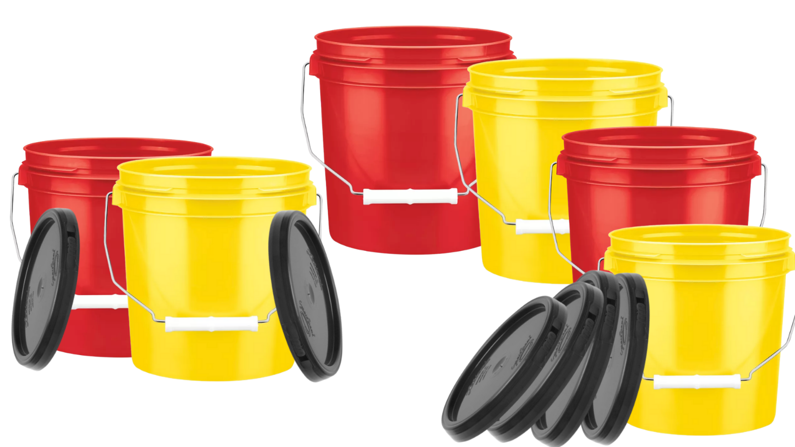1 Gallon Food Grade Plastic bucket with Lid ( Pack of 6) BPA Free Made