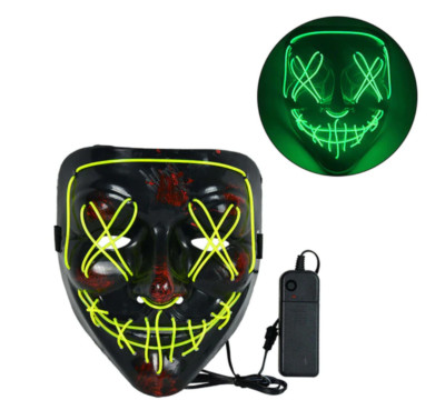 Cosmask, Neonmaske mit LED-Beleuchtung welche im Dunkeln leuchten (Gelb)