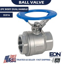 OVAL HANDLE Ball Valve SS316 2-Piece Body Ball Valve 1000 WOG w. Lock