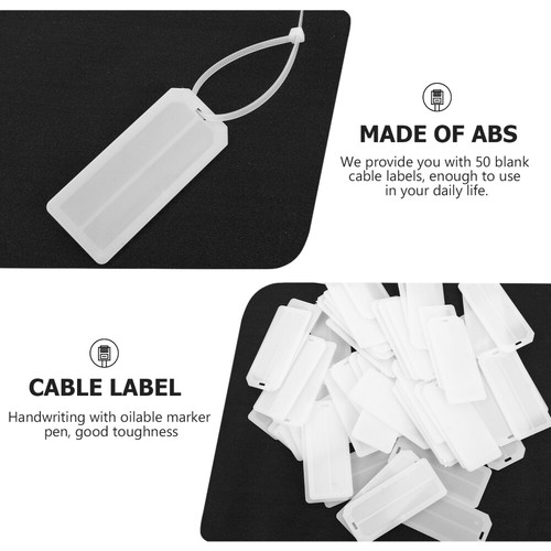 50 Pcs Cable Identification Plate Label Labels Tags for Management - Afbeelding 3 van 12