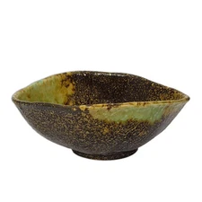 Japanese Ikebana Vase Flower Arrangement Ceramic Rustic 8"Lx6.5"Wx3"H JAPAN MADE