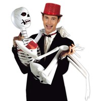 Aufblasbares Skelett FüR Halloween Deko Lebensgroß Mit Bh Und Krawatte