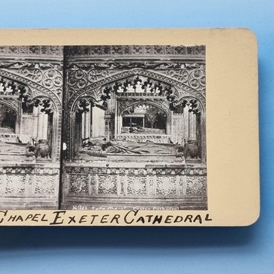 Exeter Stereoview C1895 Devon Lady Chapel Masonry In Cathedral