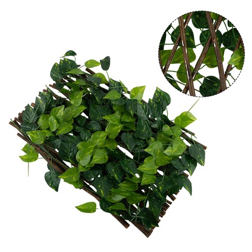 Decor Artificial Fence Leaf Fake Plant Ivy Fence Telescopic Fence Fence Wall - Picture 7 of 12