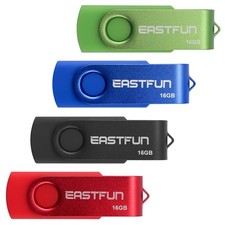 4 Pcs 16GB USB 2.0 Flash Drive Fold Storage Memory Stick Thumb Drive Swivel D...