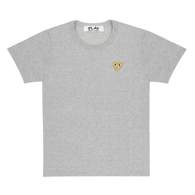 COMME des GARÇONS PLAY Top Gray T-Shirt Gold Emblem