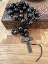 Jan Barboglio ROSARY BLESSING BEADS CROSS Retired forged IRON EUC