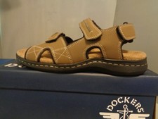 Mens Dockers Newpage Strap Outdoor Sandals NIB Dark Tan Sizes 90-21382 90-21389