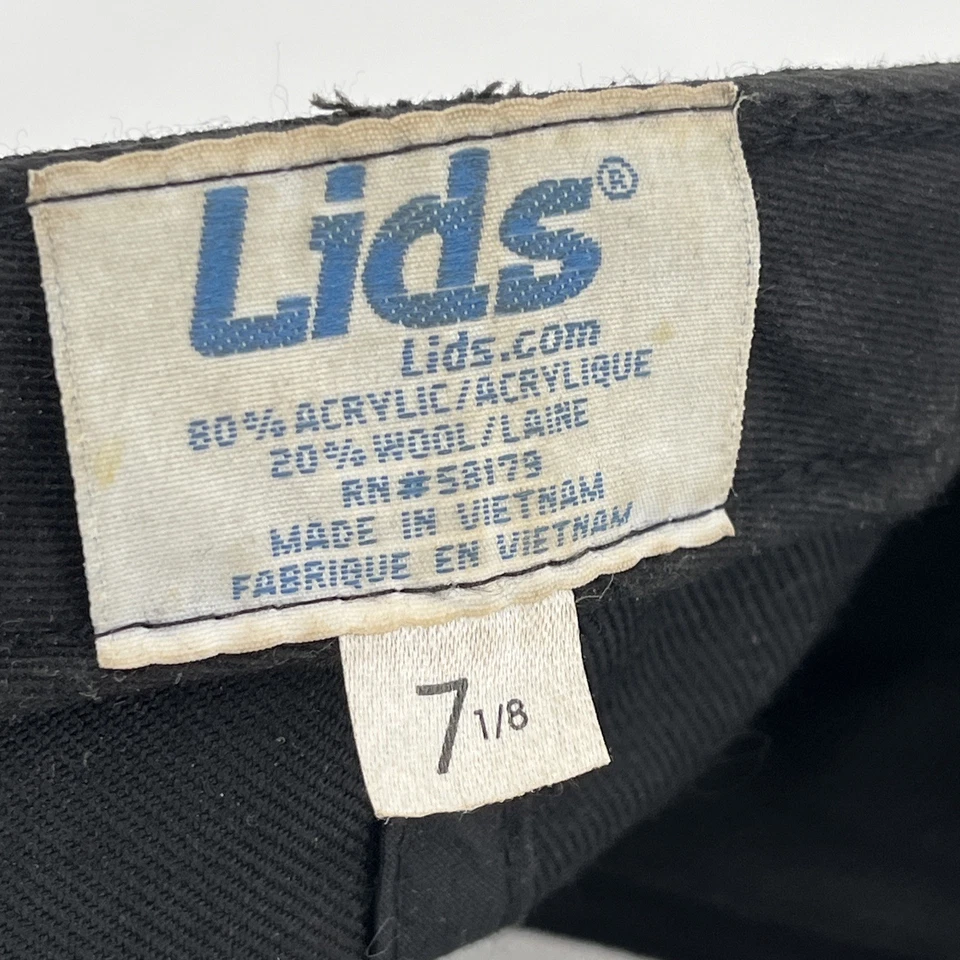 Gorra de béisbol ajustada negra con tapas Y2K de colección años 90 - talla 7 1/8 en muy buen estado Foto 2 de 4