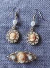 Vintage Cameo Brooch And Earrings Set — photo 1