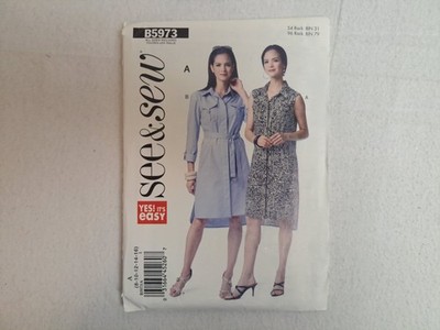 See & Sew Pattern - Misses' Dress; 2 Styles (8-16) #B5973 - Uncut