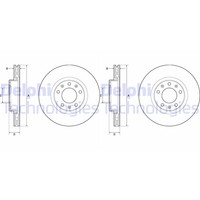 2X Delphi Bremsscheiben 283Mm BelÜFtet Vorne Passend FÜR CitroËN Berlingo C4