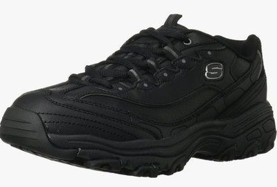 Skechers for Work Women's D'Lite SR Lace-Up Slip Resistant Shoe Black Size 6 M