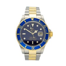 Pre-owned Rolex Submariner "Bluesy" 16613T 2004 Watch
